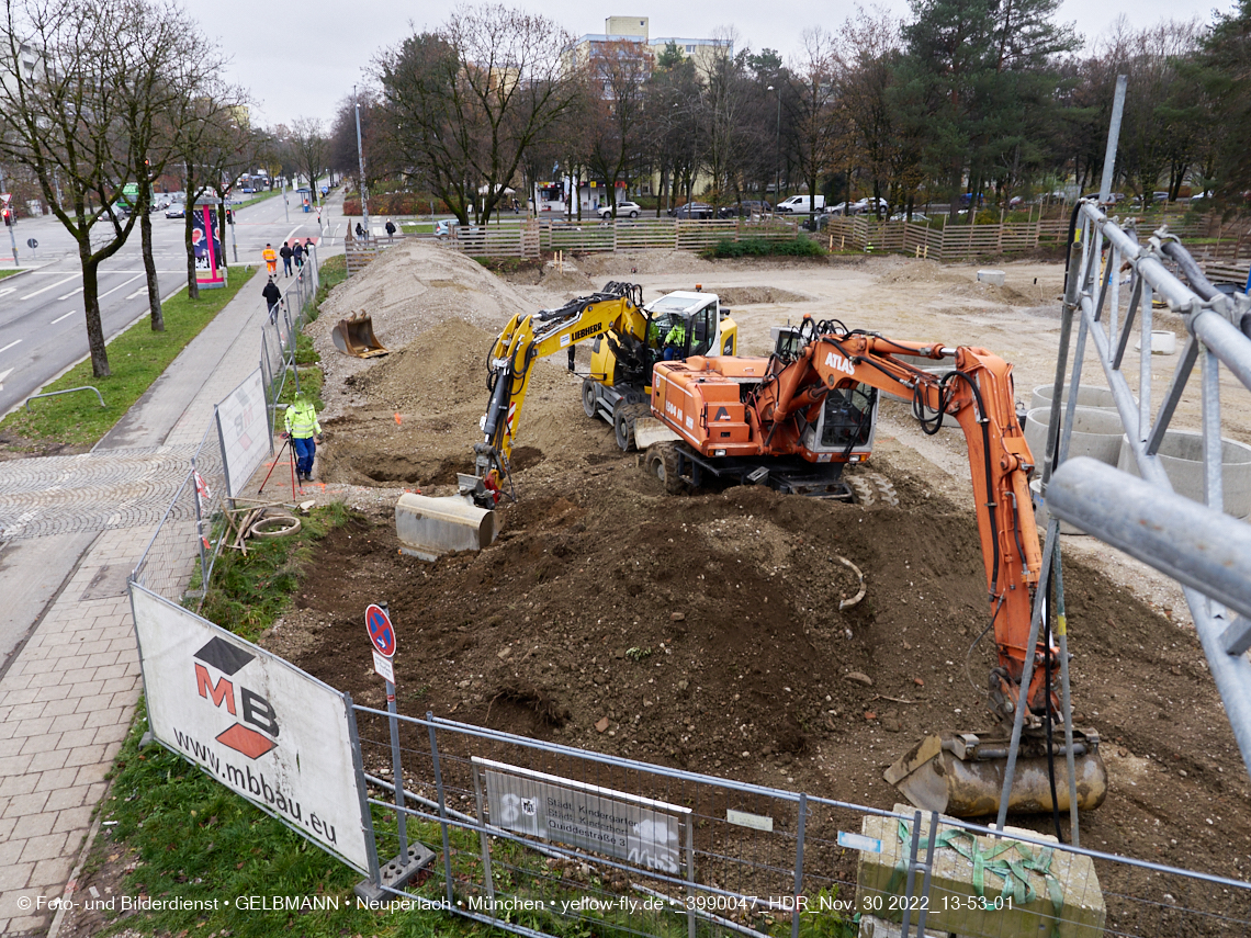 30.11.2022 - Baustelle an der Quiddestraße Haus für Kinder in Neuperlach